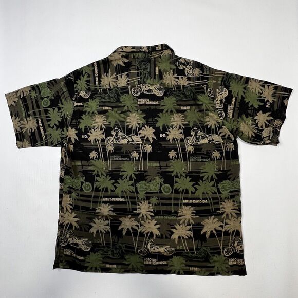 Vintage Harley Davidson Shirt Mens XL Hawaiian Aloha Motorcycle Tori Richard - Picture 9 of 11